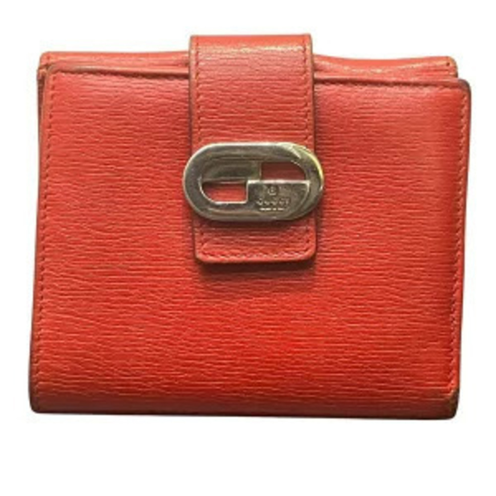 Gucci Red Leather Bi fold Wallet